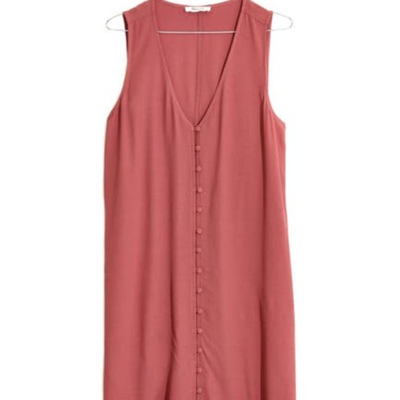 XXS Madewell Button Front V Neck Shift Dress - Picture 2 of 8